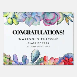 Cactus & succulents Congratulations graduate Sign