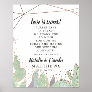 Cactus & Succulents Geo Love is Sweet Wedding Sign