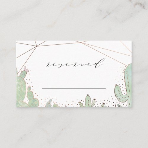 Cactus  Succulents Geo Reserved Seating Wedding Place Card