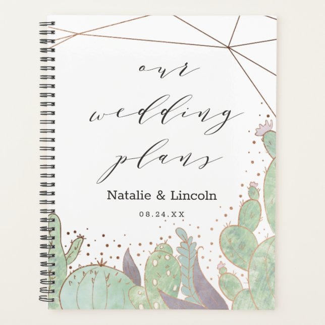 Cactus & Succulents Geometric Terrarium Wedding Planner (Front)