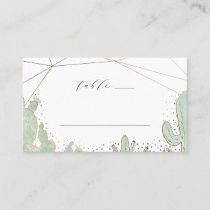 Cactus & Succulents Geometric Wedding Table Number Place Card