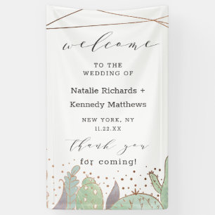 Cactus & Succulents Geometric Wedding Welcome Banner