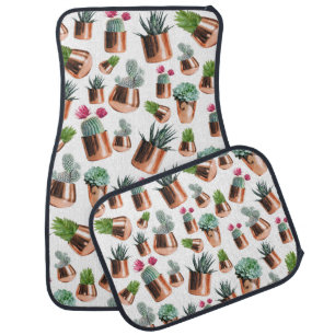 Cactus & Succulents in Rose Gold Pots Car Floor Mat