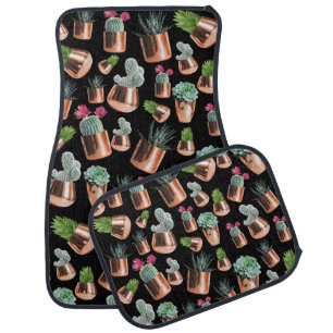Cactus & Succulents in Rose Gold Pots Car Floor Mat