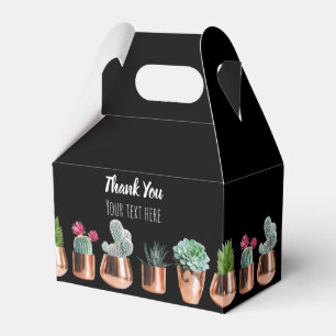 Cactus & Succulents in Rose Gold Pots Favor Boxes