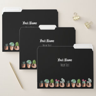 Cactus & Succulents in Rose Gold Pots File Folder