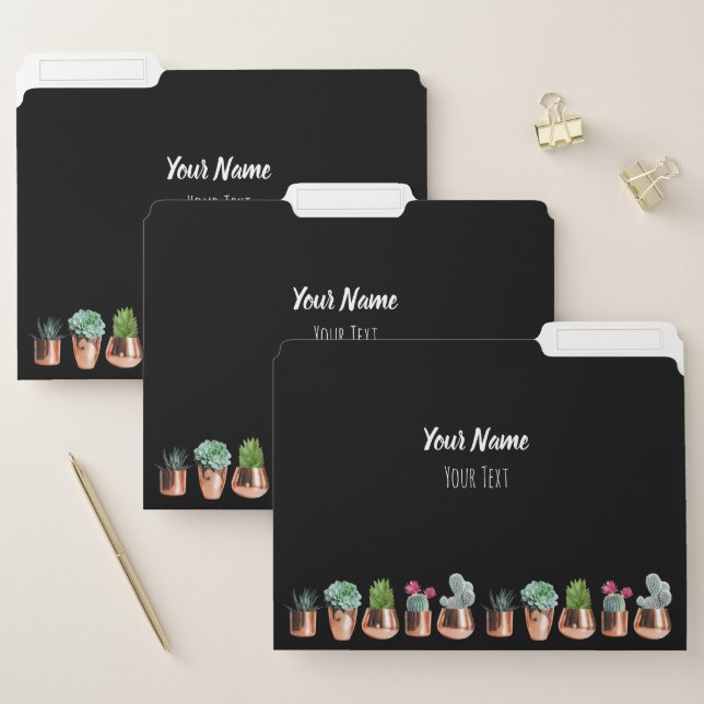 Cactus & Succulents in Rose Gold Pots  File Folder (Set)