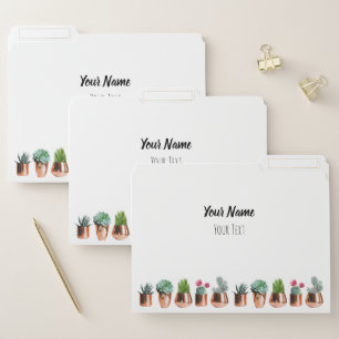 Cactus & Succulents in Rose Gold Pots File Folder