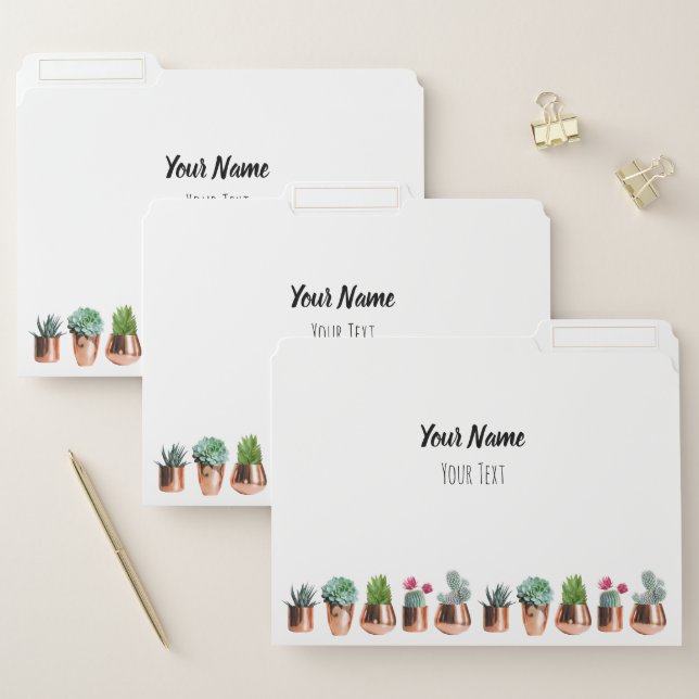 Cactus & Succulents in Rose Gold Pots File Folder (Set)