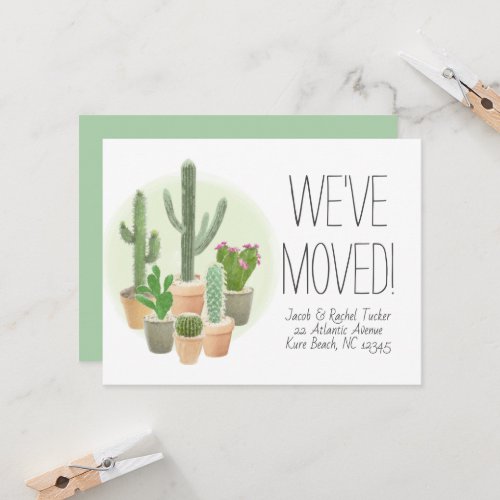 Cactus Succulents New Home Moving Announcement