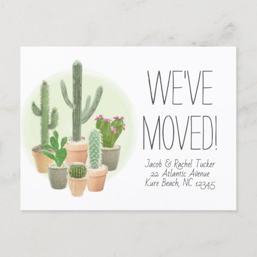 Cactus Succulents New Home Moving Announcement Postcard