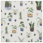 Cactus Succulents &amp; Potted Plant Boho Pattern  Fabric
