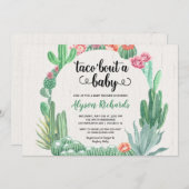 Cactus succulents, Taco bout a baby shower girl Invitation (Front/Back)