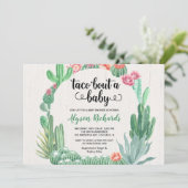Cactus succulents, Taco bout a baby shower girl Invitation (Standing Front)