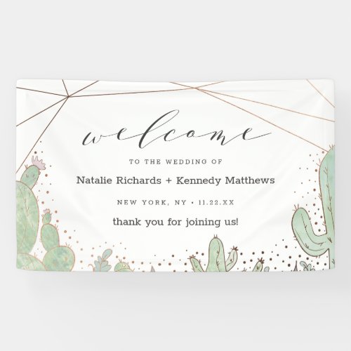 Cactus  Succulents Terrarium Wedding Welcome Banner