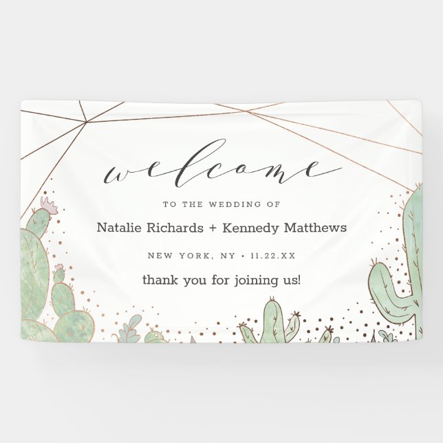 Cactus & Succulents Terrarium Wedding Welcome Banner (Horizontal)