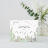 Cactus & Succulents Trendy Bride to Be Recipe Card (Standing Front)