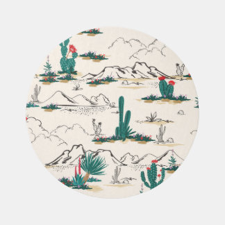 Cactus Succulents: Vintage Desert Floral. Rug