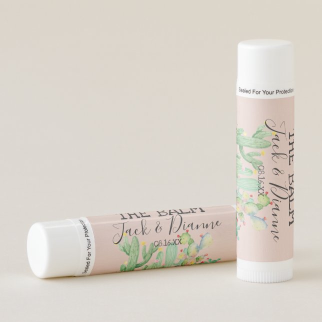 Cactus/Succulents Wedding Personalized Lip Balm (Front)