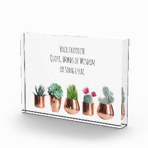 Cactus Succulents Your favorite Quote, Song Lyric Photo Block