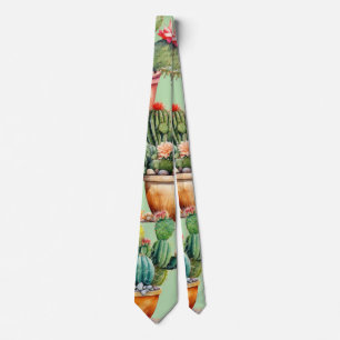 Cactus Summer Arizona Desert Hot Plants Neck Tie