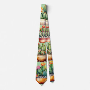 Cactus Summer Arizona Desert Hot Plants Neck Tie