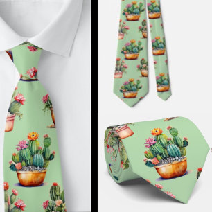Cactus Summer Arizona Desert Hot Plants Neck Tie