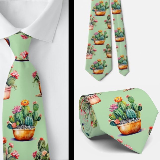 Cactus Summer Arizona Desert Hot Plants Neck Tie (Creator Uploaded)