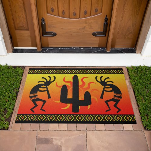 Cactus Sunset Desert Kokopelli Southwest Design Doormat