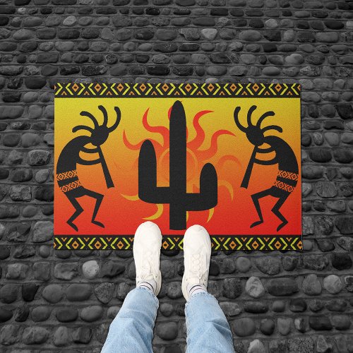 Cactus Sunset Desert Kokopelli Southwest Design Doormat