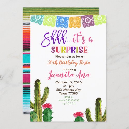 Cactus Surprise Birthday Party Invitation