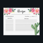 Cactus Taco about Love Bridal Shower Recipe card<br><div class="desc">Cactus Taco about Love Bridal Shower Recipe card</div>