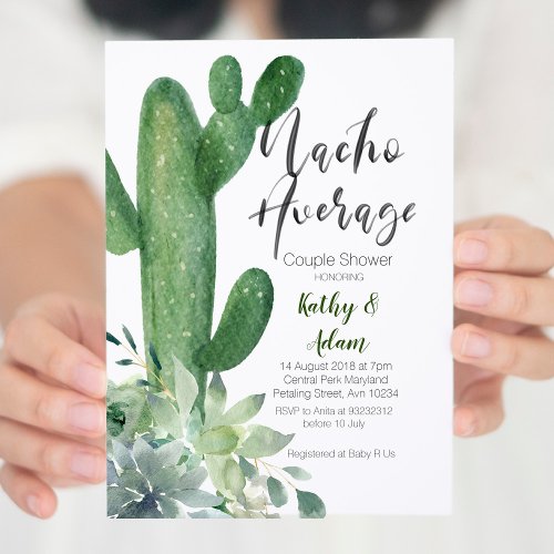 Cactus Taco about Love COUPLES SHOWER modern Invitation