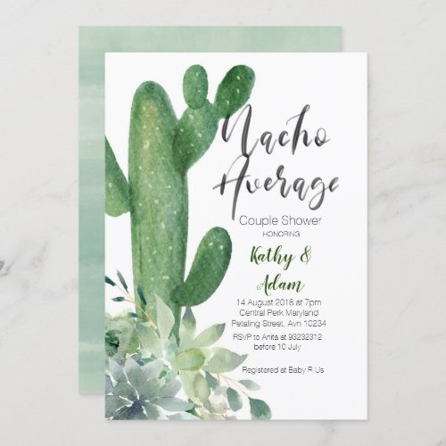 Cactus Taco about Love COUPLES SHOWER modern Invitation