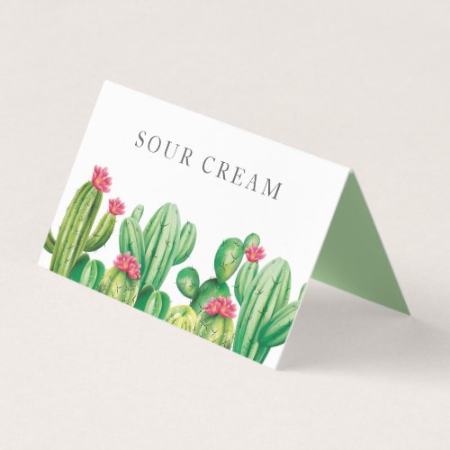 Cactus taco bar party business card