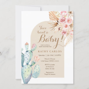 Cactus Taco ‘Bout A Baby Pampas Grass Invitation