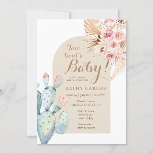 Cactus Taco Bout A Baby Pampas Grass Invitation