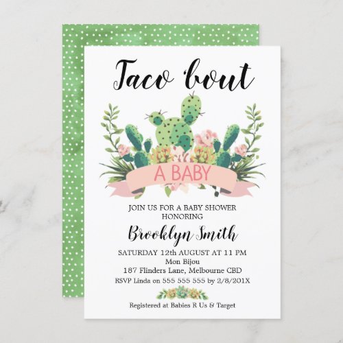 Cactus Taco bout A Baby Shower Invitation