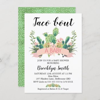 Cactus Taco 'bout A Baby Shower Invitation by figtreedesign at Zazzle