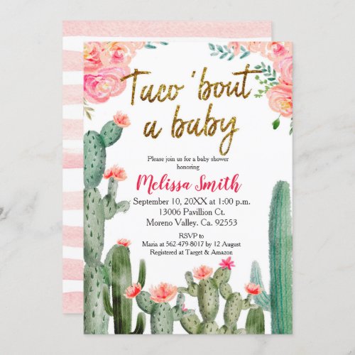 Cactus Taco Bout  Baby Shower Invitation