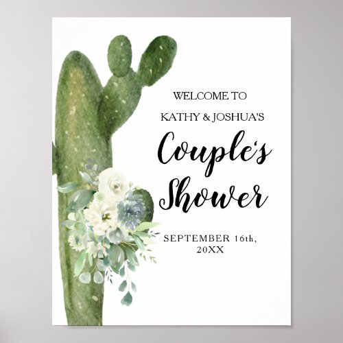Cactus Taco bout Love Couple Shower Welcome Poster