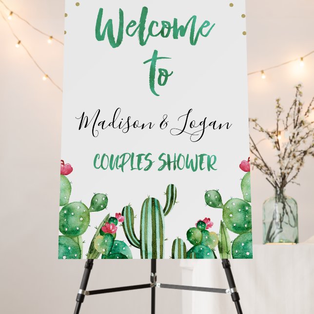 Cactus Taco ''bout Love Couples Shower Foam Board (In Situ (Stand))