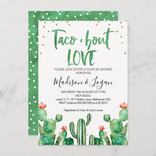 Cactus Taco bout Love Couples Shower Invitation