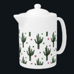 Cactus Teapot<br><div class="desc">Cactus pattern design illustration with colorful polka dots on white background</div>