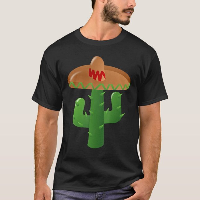CACTUS TEE CACTUS WEARING A SOMBRERO WESTERN CACTI (Front)