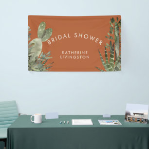 Cactus Terracotta Bridal Shower Banner