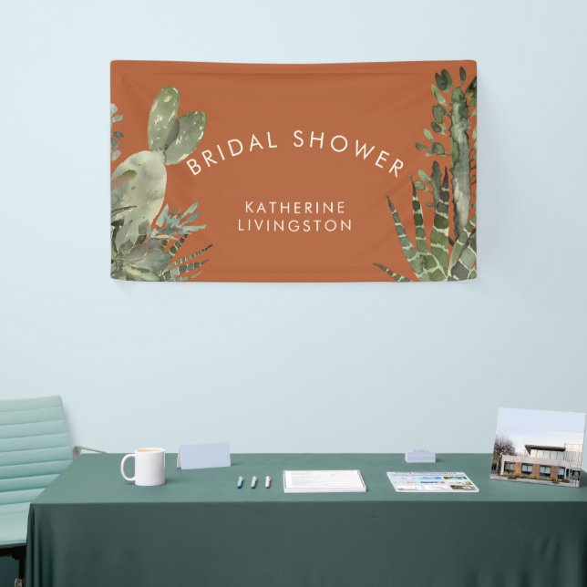 Cactus Terracotta Bridal Shower  Banner (Tradeshow)