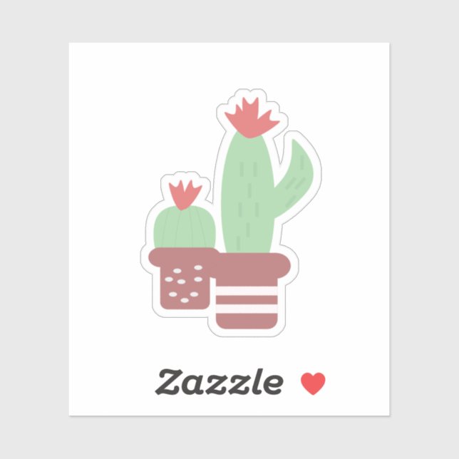 Cactus Terracotta Pots Shapes Floral Jungle Single Sticker (Sheet)