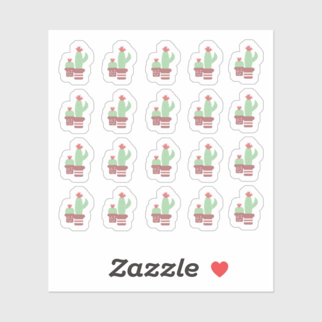 Cactus Terracotta Pots Shapes Floral Jungle Sticker (Sheet)