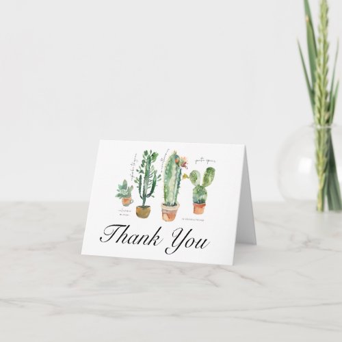 Cactus Thank You Card